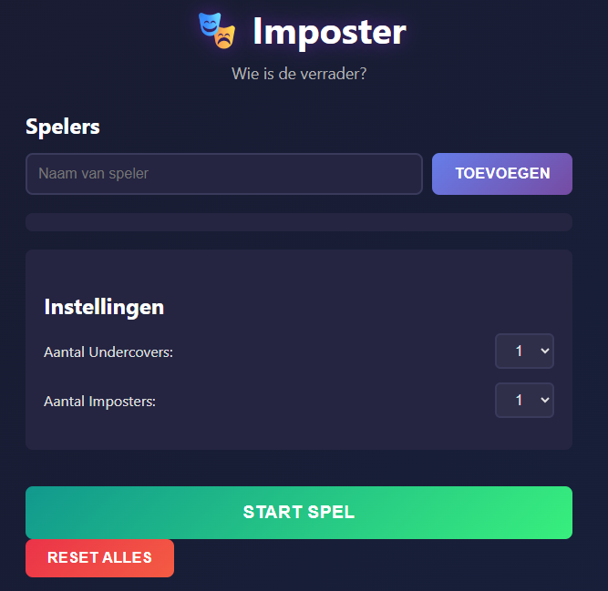 Imposter game - vind de imposter tussen jullie